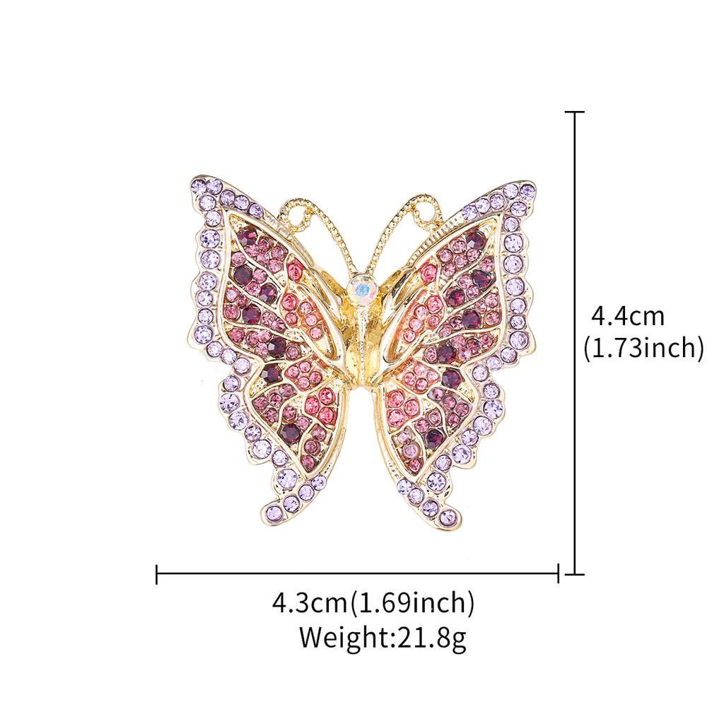 Weiman Purple Red Rhinestone Butterfly Brooches Luxury Women Alloy Fashion Brooch Pin Design Jewelry Customize Designer Brooches