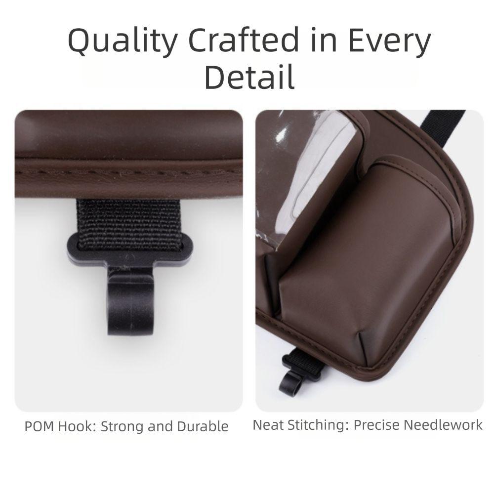 Leather Material Car Back Seat Organizer Car Storage Organizer  Road Trip Essentials