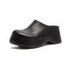 2026 Summer New Classic Retro Mule Sandals Breathable Full Cowhide Thick Sole Height Increasing Women Shoes