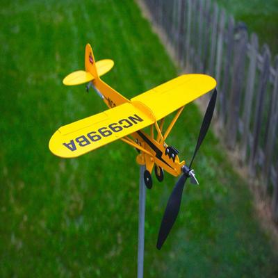 Outdoor Weathervane Creative Burr Free Iron Art 3D Airplane Shape Wind Spinner Statue Garden Decoration Home Decor