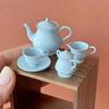 5Pcs/Set Model Miniature Porcelain Tea Cup Set Teapot Miniature Scene Toy  Dollhouse Accessories