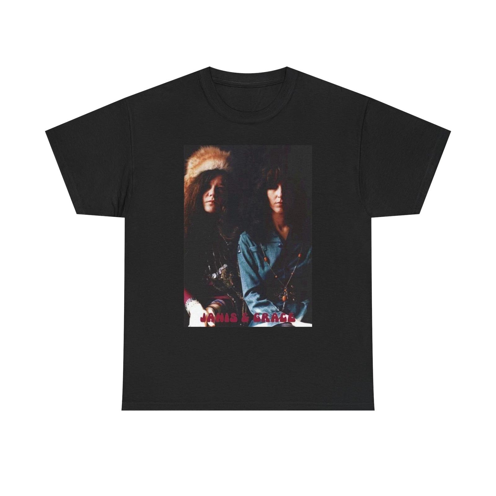 Men s and Women s T-shirts Janis Joplin And Grace Slick L