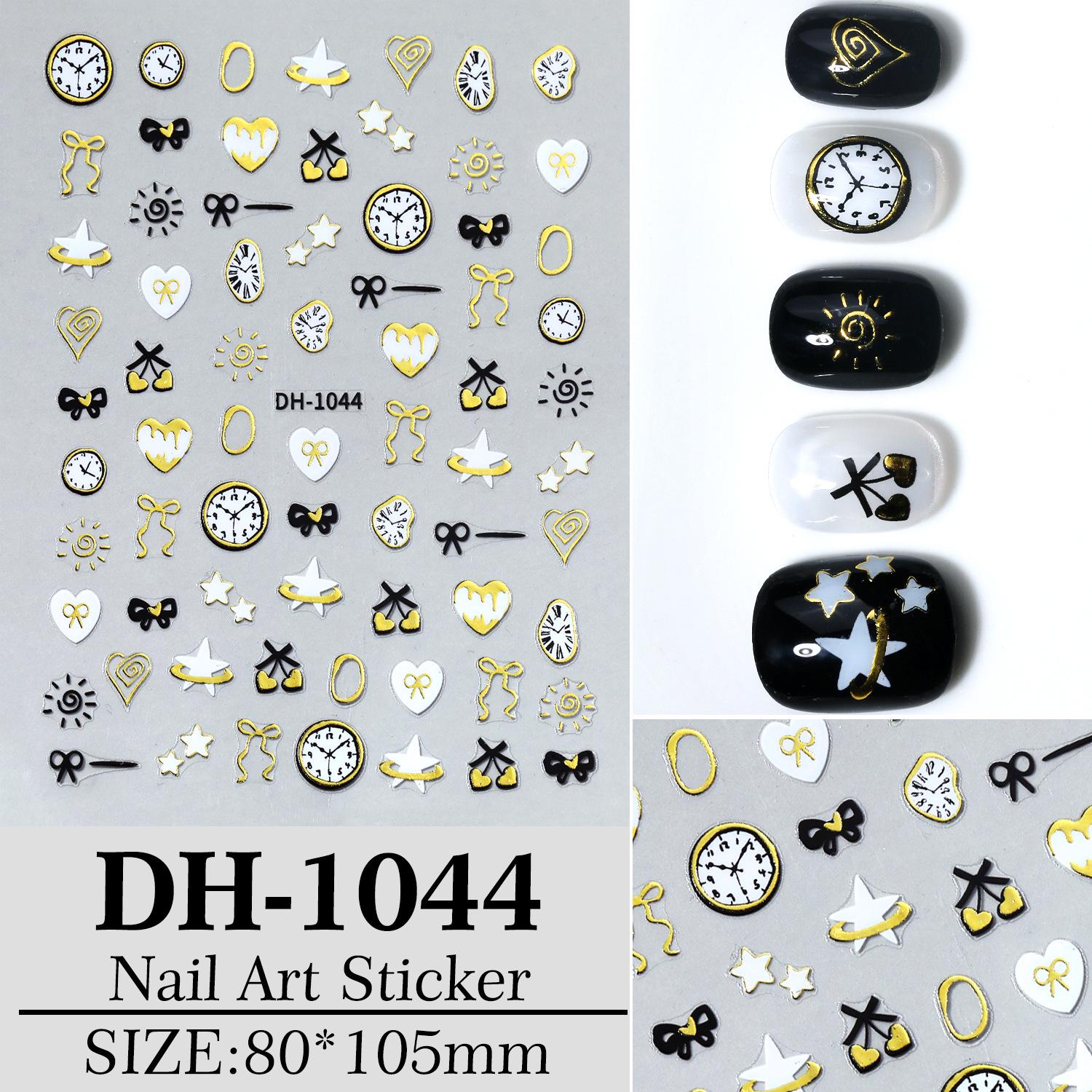 Creative Heart Bow Gold Nail Stickers - DIY Adhesive Hot Stamping Art