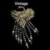 Swan Animal Fashion Versatile Temperament Black Crystal Fringed Swan Brooch