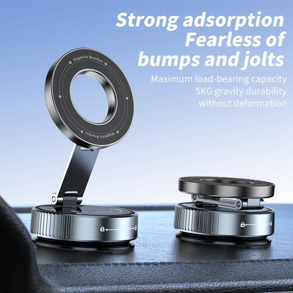K1 Magnetic Car Phone Mount with Suction Cup Base 360 Degree Rotation Foldable Navigation Stand