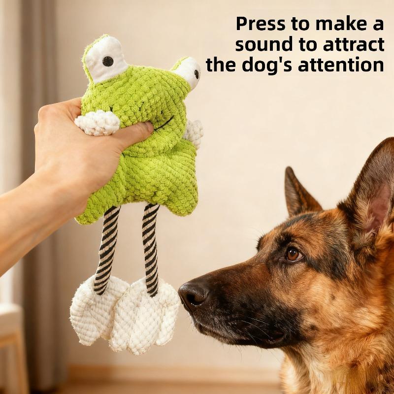 Cartoon-Frosch und Hund Spielzeug, Plüsch, Geräusche machend, Kaubar, Zahnungsspielzeug Cartoon Schlafendes Haustier Interaktives Spielzeug