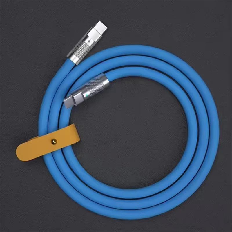 

120W 6A Cable Super Fast Charge PD Type C Liquid Silicone Cable 1M 1.5M 2M Cable C To C Quick Charger Cable for Xiaomi iPhone1 1m синий