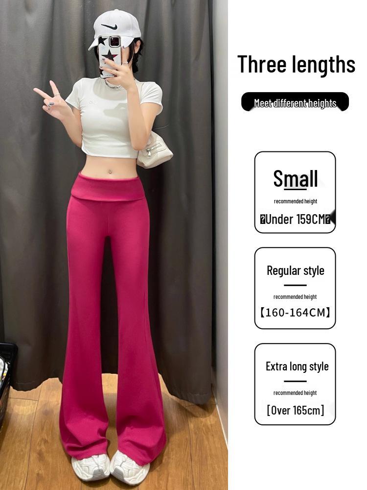 High-Waist Ice Silk Flare Yoga Pants - Slimming & Casual Sportswear