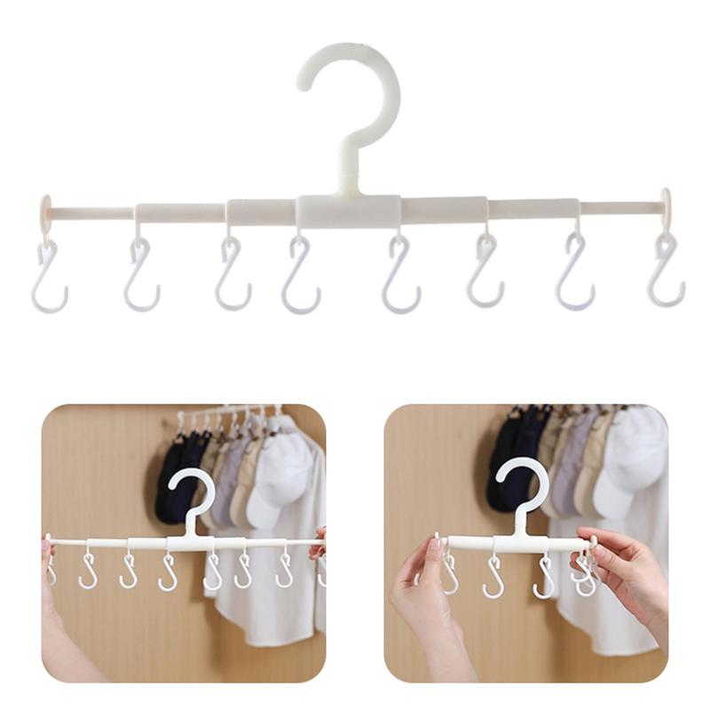 1/2PCS Retractable 8-Hook Clothes Hanger - 360 Rotation Rack for Hats, Underwear, Ties & Drying