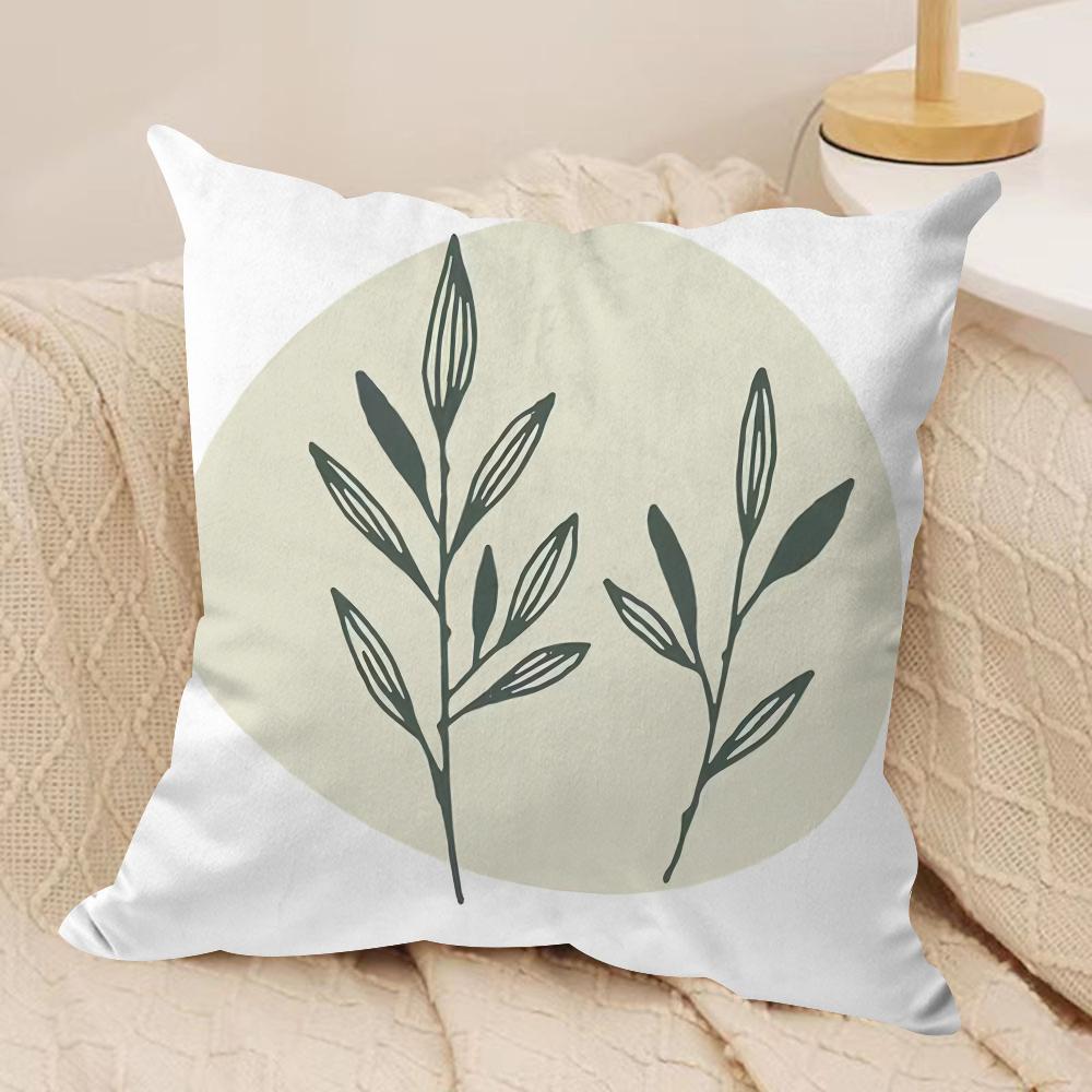 Minimalist Plants Cushion Cover Short plush Doublesided Print Square Throw Pillow Covers Sofa Home Cushion Decor