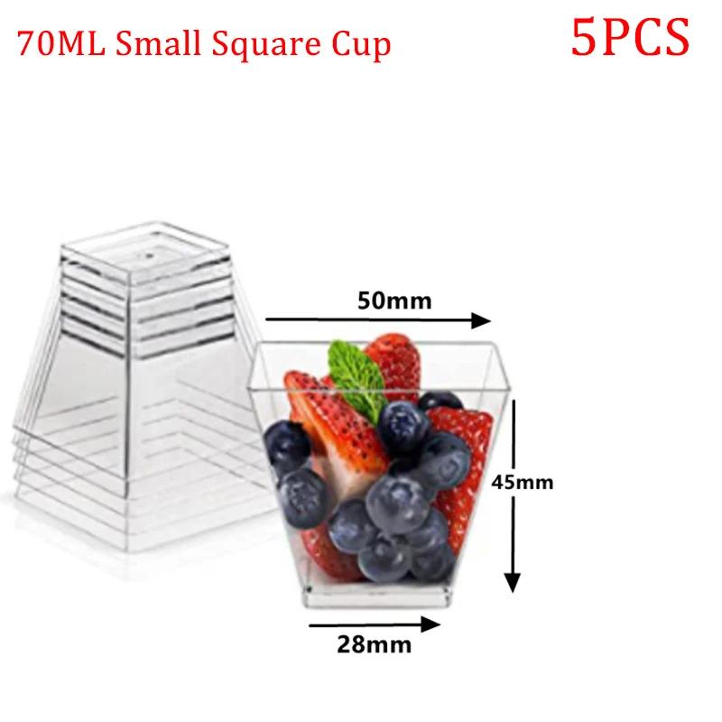 

25 шт. Пластиковые стаканчики для сервировки десертов, десертный магазин, вечеринка, пластиковые трапециевидные квадратные стаканчики для десертов, стаканчики для сервировки десертов