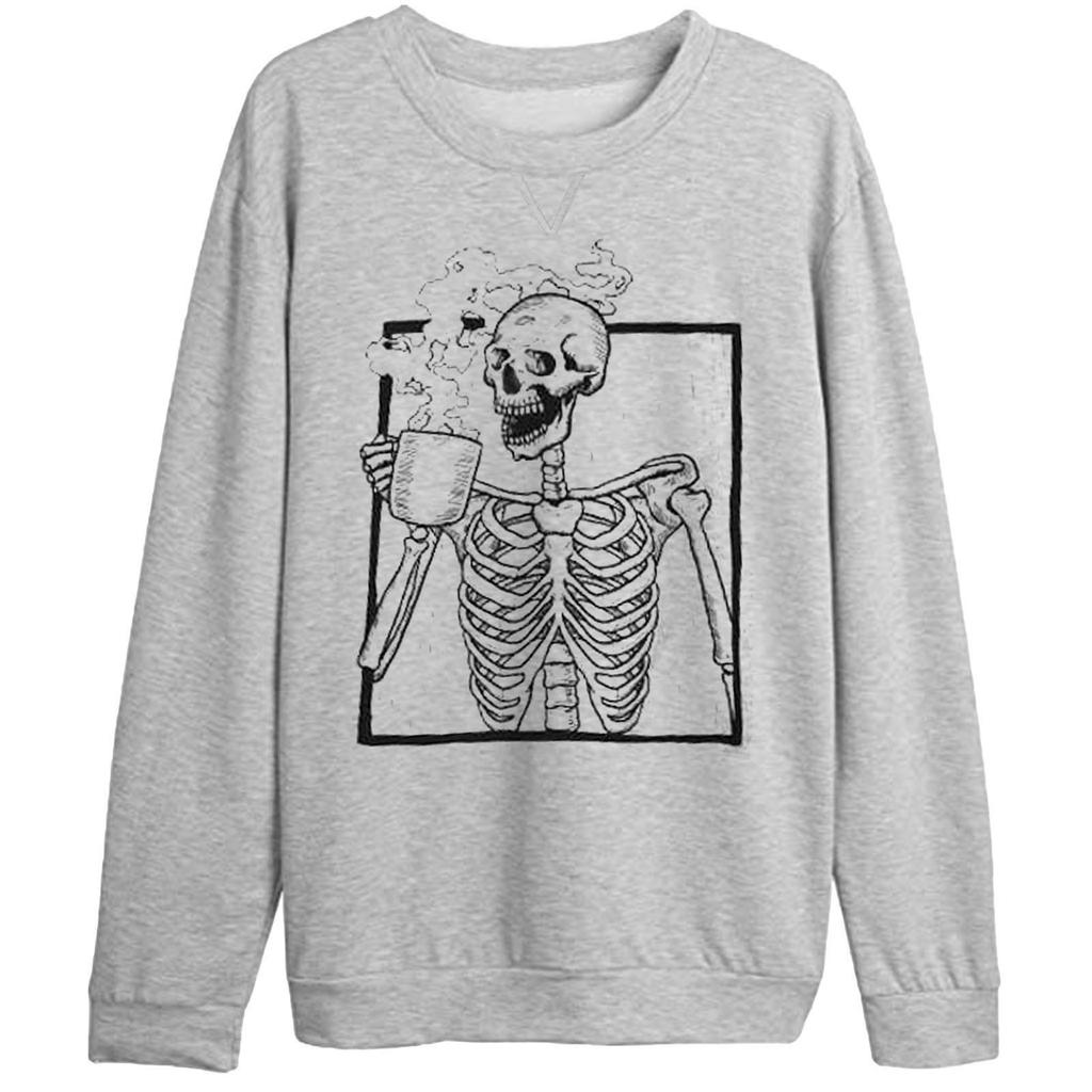Women Halloween Casual Printing Long Sleeve Sweatshirt Pullover Tops Blouse