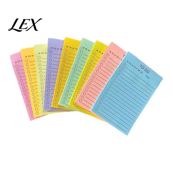 Removable Planner Notes for Desk Lined Fluorescent Sticky Notepad, To-do Lists with Check Boxes Multi-colored Notepads Adhesive Notes, Increase