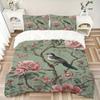 Bird Amidst Floral Branches Print 3Pcs Bedding Setduvet Cover With 2 Bedropillowcase Home Birthday Gift