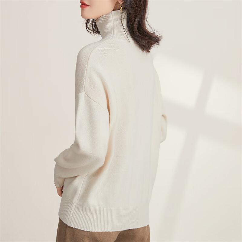 Jinjuan Women's 100% Merino Wool Double Lapel Warm Sweater