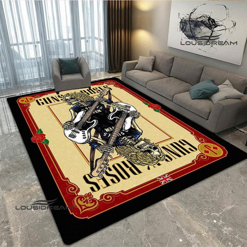 Guns n'roses band retro print carpet fashion home decoration non -slip carpet photography propsmal area rug birthday gift