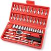 Jeu de 46 clés à douille, outils d'entretien automobile, clé à cliquet, kit de réparation de moto