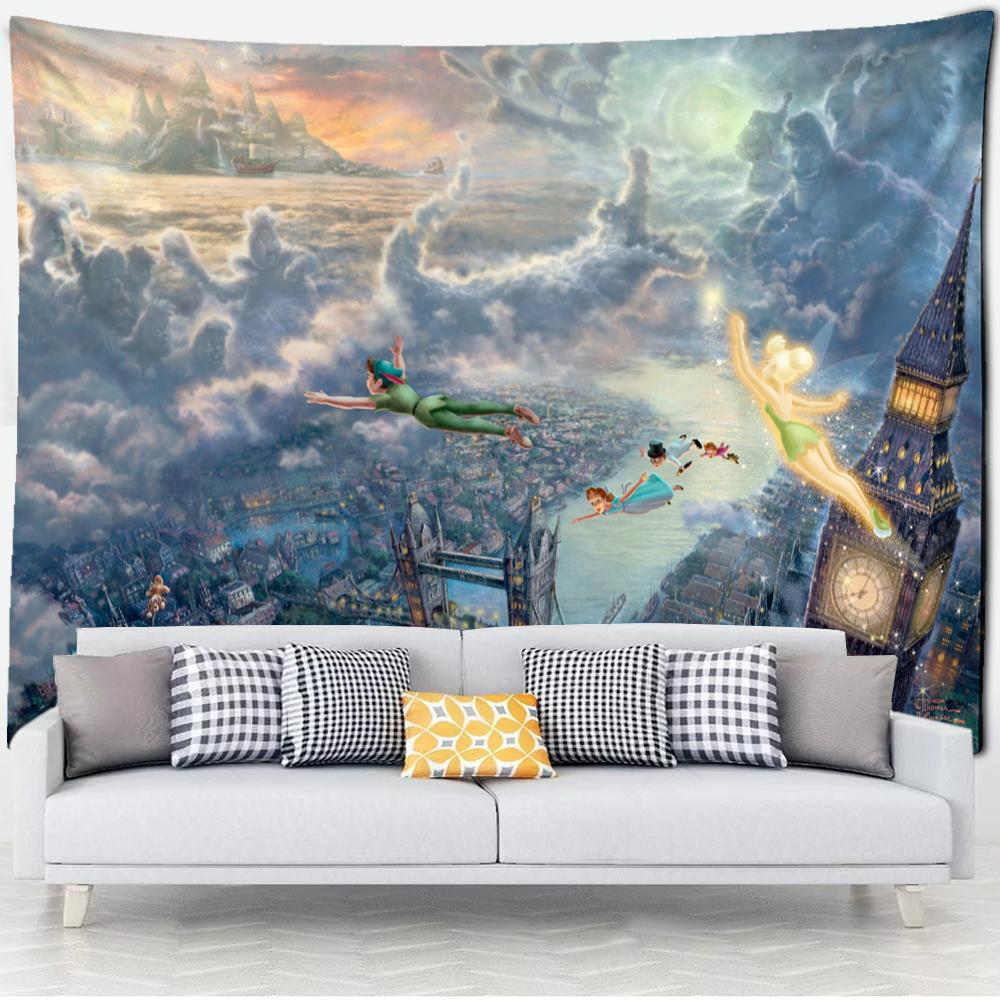 

Лесная хижина гобелен настенная картина маслом фон ткань печать психоделическое колдовство богемный декор 95x70cm