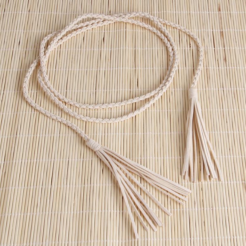 

Декоративный пояс Плетеный пояс из матовой кожи Тонкий пояс Поясная веревка Женская поясная цепочка Поток 135-175CM бежевый