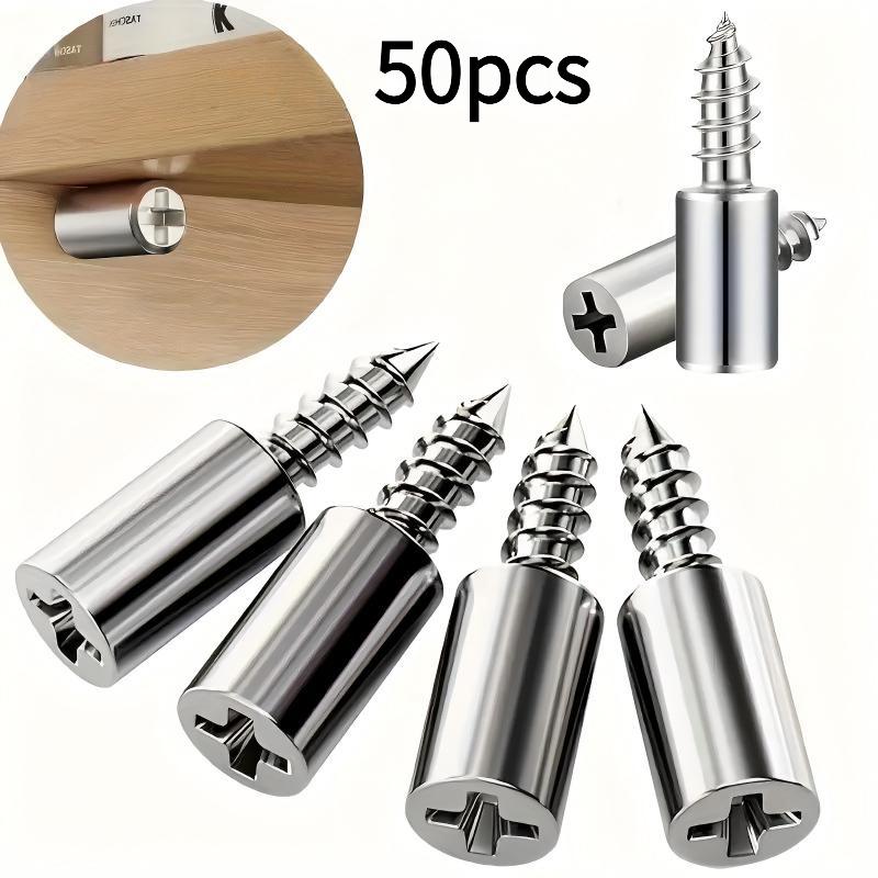 50Pcs Cross Self-Tapping Screw Partition Holder Screw Shelf Bracket Support With Non-Slip Sleeve