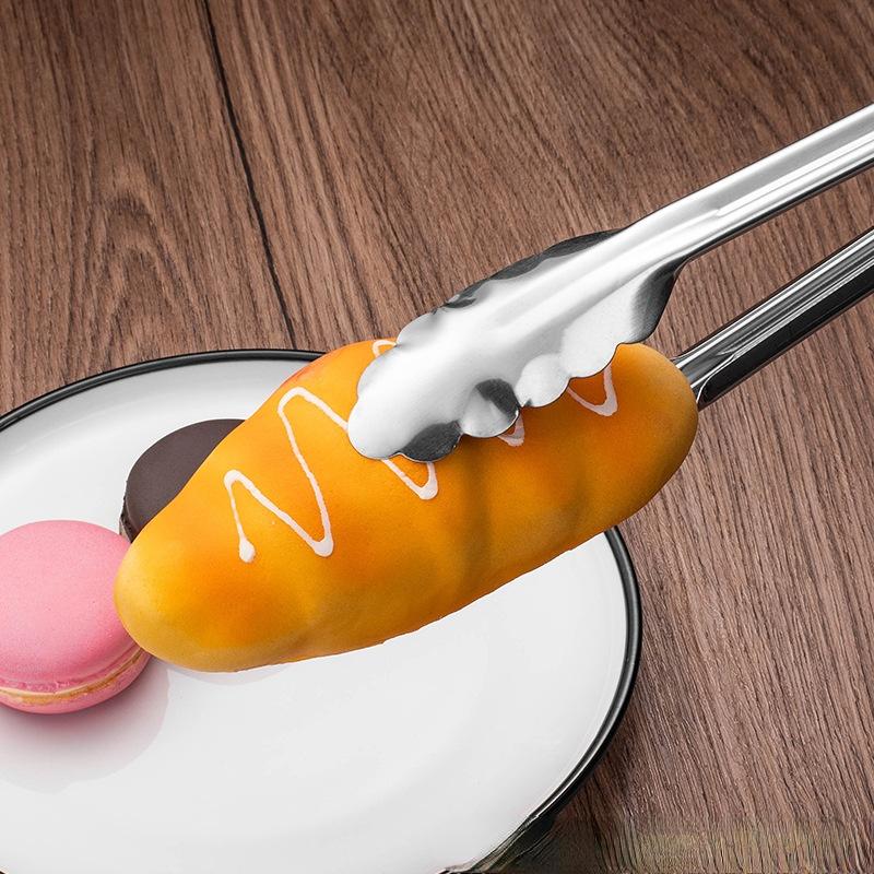 Kitchen Food Stainless Steel Tong Tool Heat Bread Salad BBQ Cooking Serving Utensil Bead Clip Clamp Meat Barbecue Tools Buffet