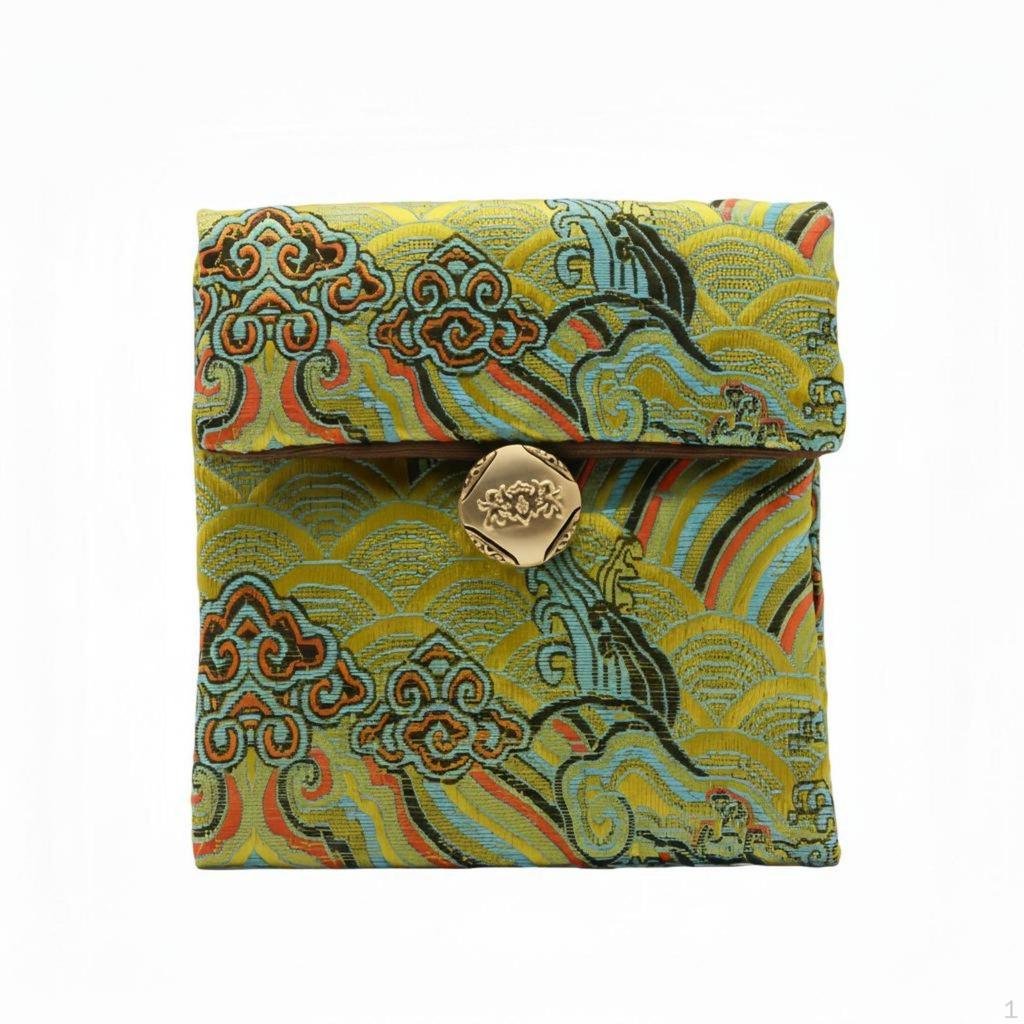 Chinese Design Jewelry Pouch Handmade Embroidered Bag Versatile Silk for Gift