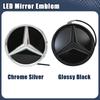 Emblema Stella Illuminato Nero Lucido Logo Griglia Anteriore LED Bianco Per Mercedes Benz Classe E W213 16-20 E250 E300 E350