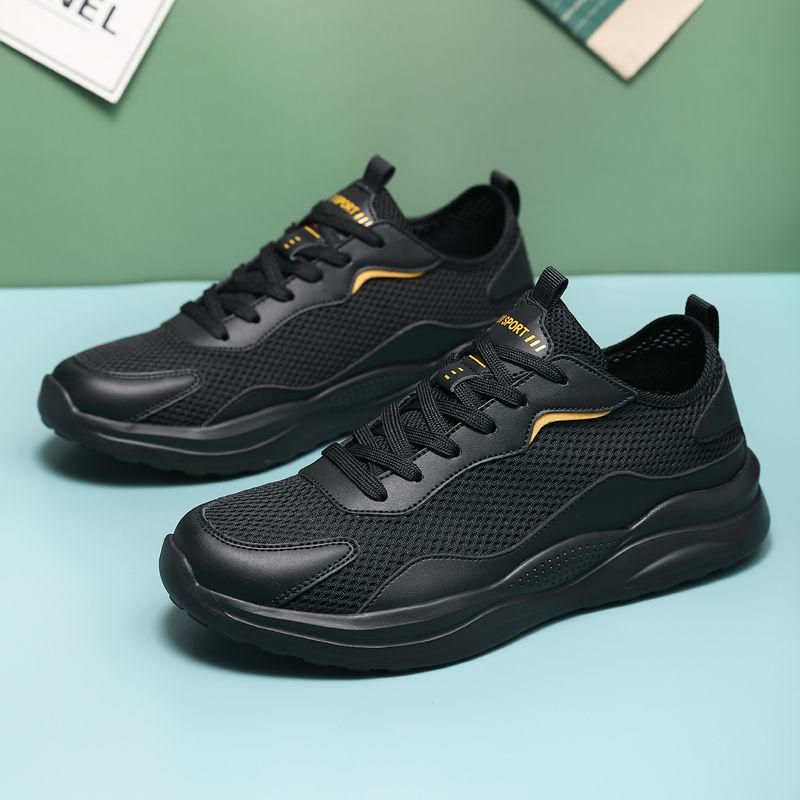 Weiße hohle atmungsaktive Mesh-Obermaterial Herren Freizeitsneaker Niedriger Preis Outdoor Sportlich Schlicht Leicht Bequem Männliche Sportschuhe