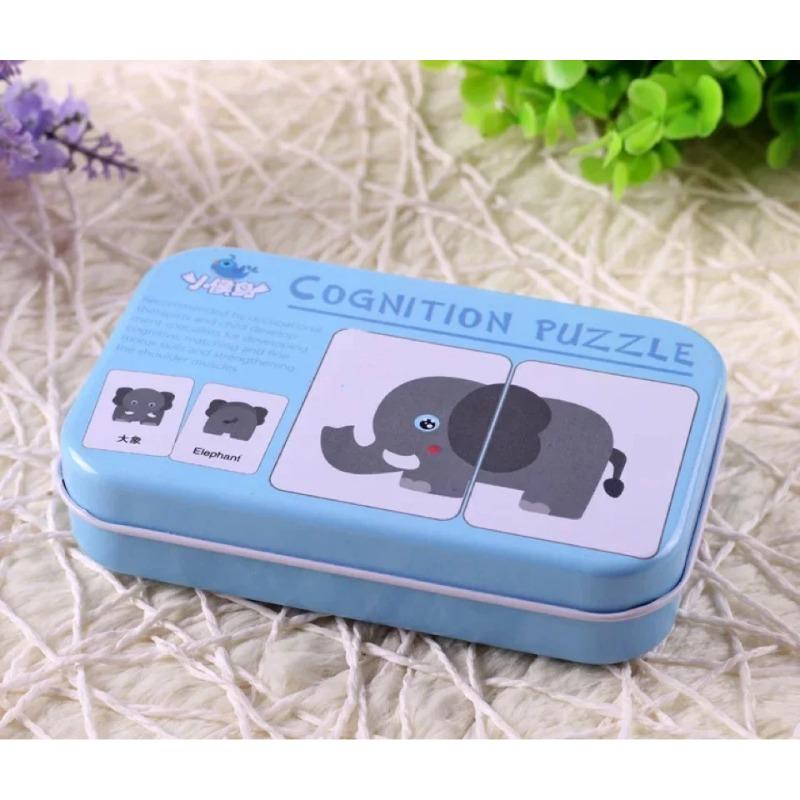 Kids Montessori Baby Early Educational Puzzles Toy Matching Game Cognitive Card Car Fruit Animal Life Puzzle Children Toys