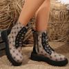 Fashion Brand Design Print Platform Ankle Boots Women Autumn Winter PU Leather Short Boots Woman Non Slip Zipper Combat Booties Female