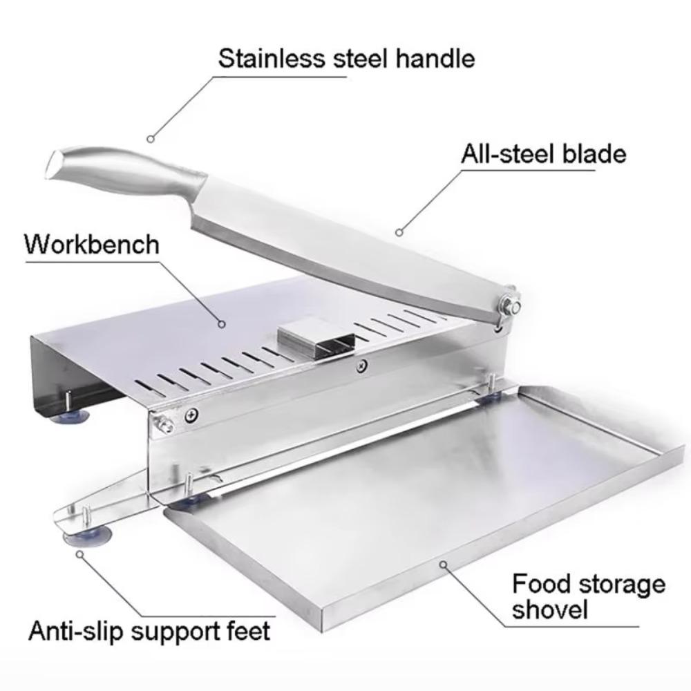 Stainless Steel Bone Cutting Machine Thickness Adjustable Mutton Rolls Cutter  Restaurant