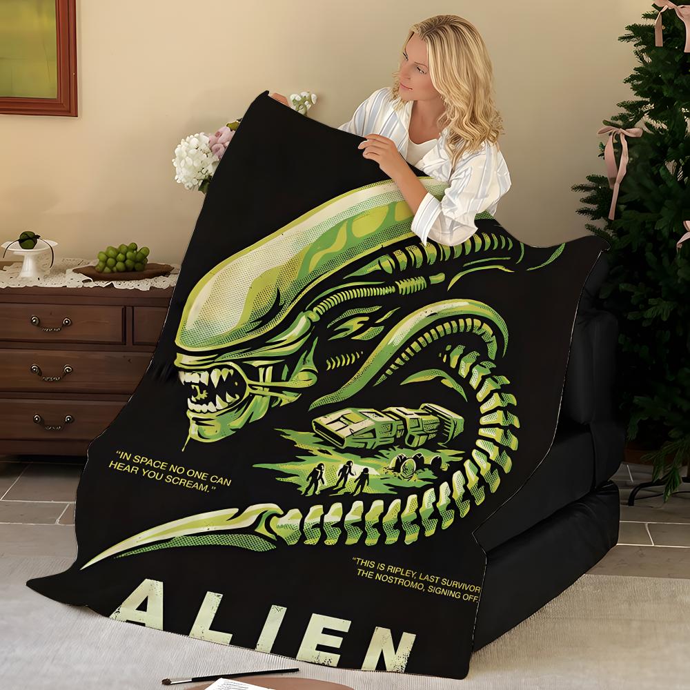 Movie A-Aliens Throw Flannel Blanket, Soft Warm, Durable & Washable cute Cool