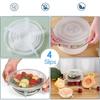 DFsucces Silicone Lids, Pack of 6, Food Wrap, Airtight, Cold and Heat Resistant, Reusable, for Kitchen Cooking and Food Storage