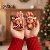Christmas Tree Hanging Decorations Elk Ornaments, 2D Flat Wooden Cute Reindeer Decoration, Cartoon Holiday Ornaments for Home Deer Pendants