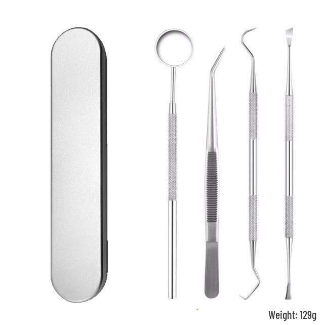 Dental Tools Kit: Stainless Steel Teeth Cleaner, Probe, Pick & Excavator for Oral Care