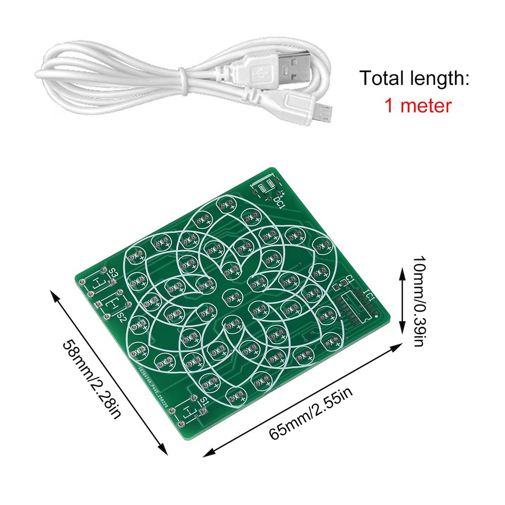 DIY 43 LED Flow Light Kit DC 4-5V Micro USB Pattern Electronic Windmill S3 Implementation 9 Types Animation Playback Switching