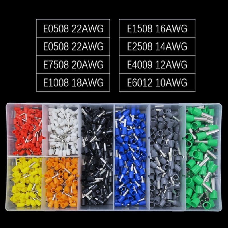 Zestaw tulejek do przewodów elektrycznych w wielu rozmiarach z 280 szt. złączek izolowanych Złączki izolowane do bezpiecznych połączeń przewodów