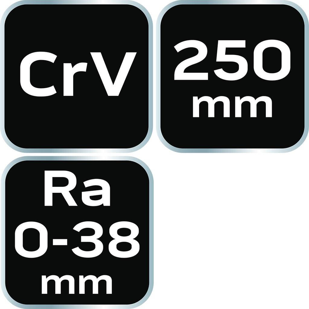 Pipe Pliers 250 Mm, Range 0-38 Mm