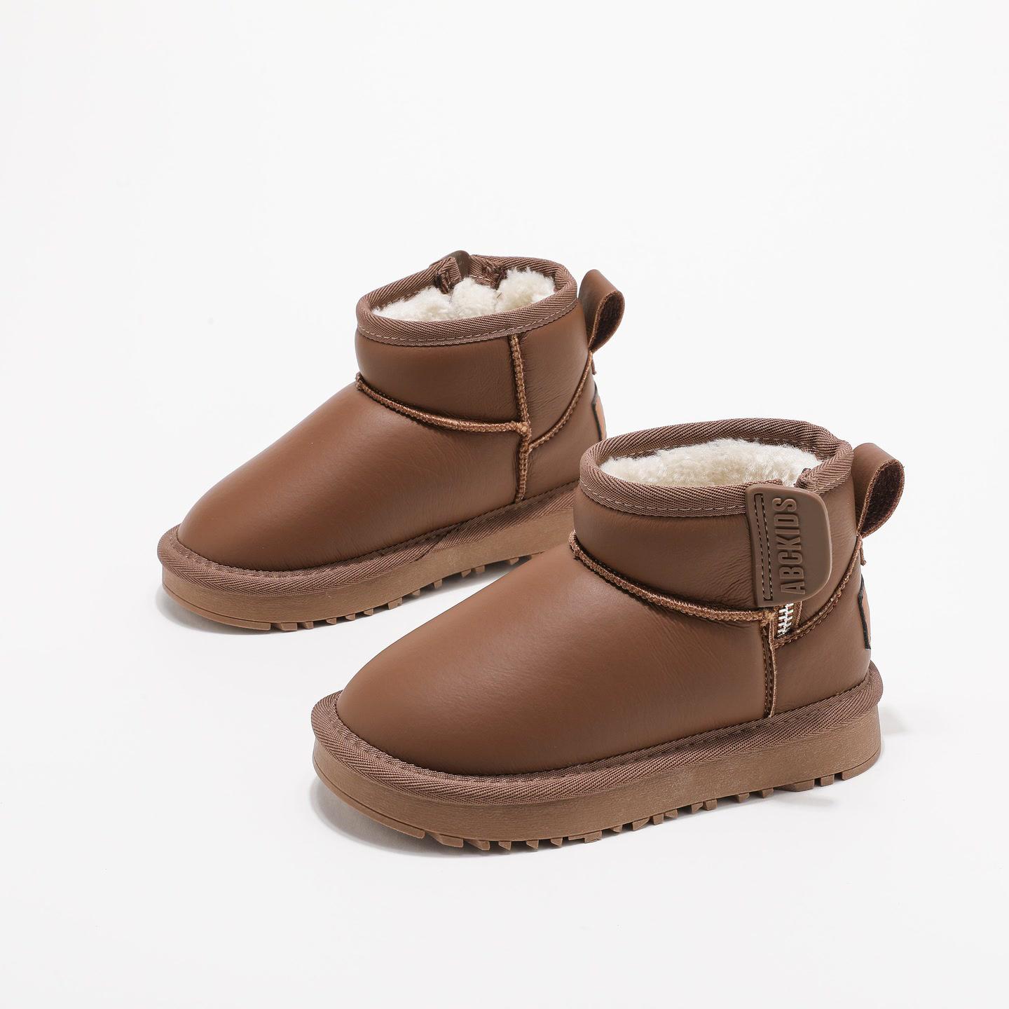 ABCkids Unisex Children s Snow Boots - Winter Cotton Soft Sole, Plus Velvet Thickened, Large, Short Style. 33