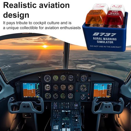 1/2 ks Klíčenka Crew Alert Egpws Simulátor varovného zvuku s baterkou Realistický letecký design Nástroj pro uvolnění tlaku