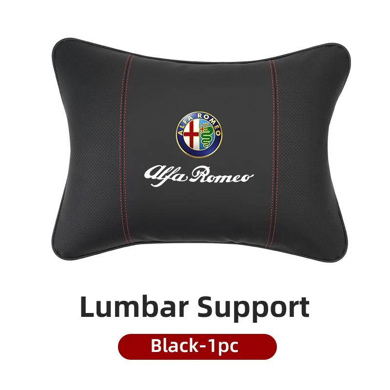 For Alfa Romeo Car Sticker Leather Car Seat Neck And Back Pillow Breathable Accessories For Alfa Romeo 159 Giulietta Giulia 147LG9