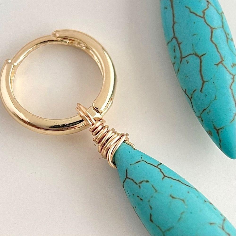 Pearl Beaded Earringdrop Water Droped Vintage Hoop Earrings Classic Faux Turquoise Earrings Party