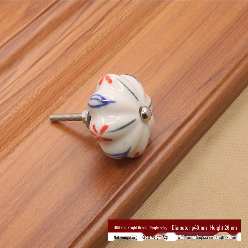 Modern Pastoral Pumpkin Ceramic Cabinet Handle for Kitchen and Drawer