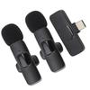 Wireless Lavalier Microphones 1 Tows 2 Intelligent Noise Reduction Cordless Omnidirectional Recording Mic Wireless Clip