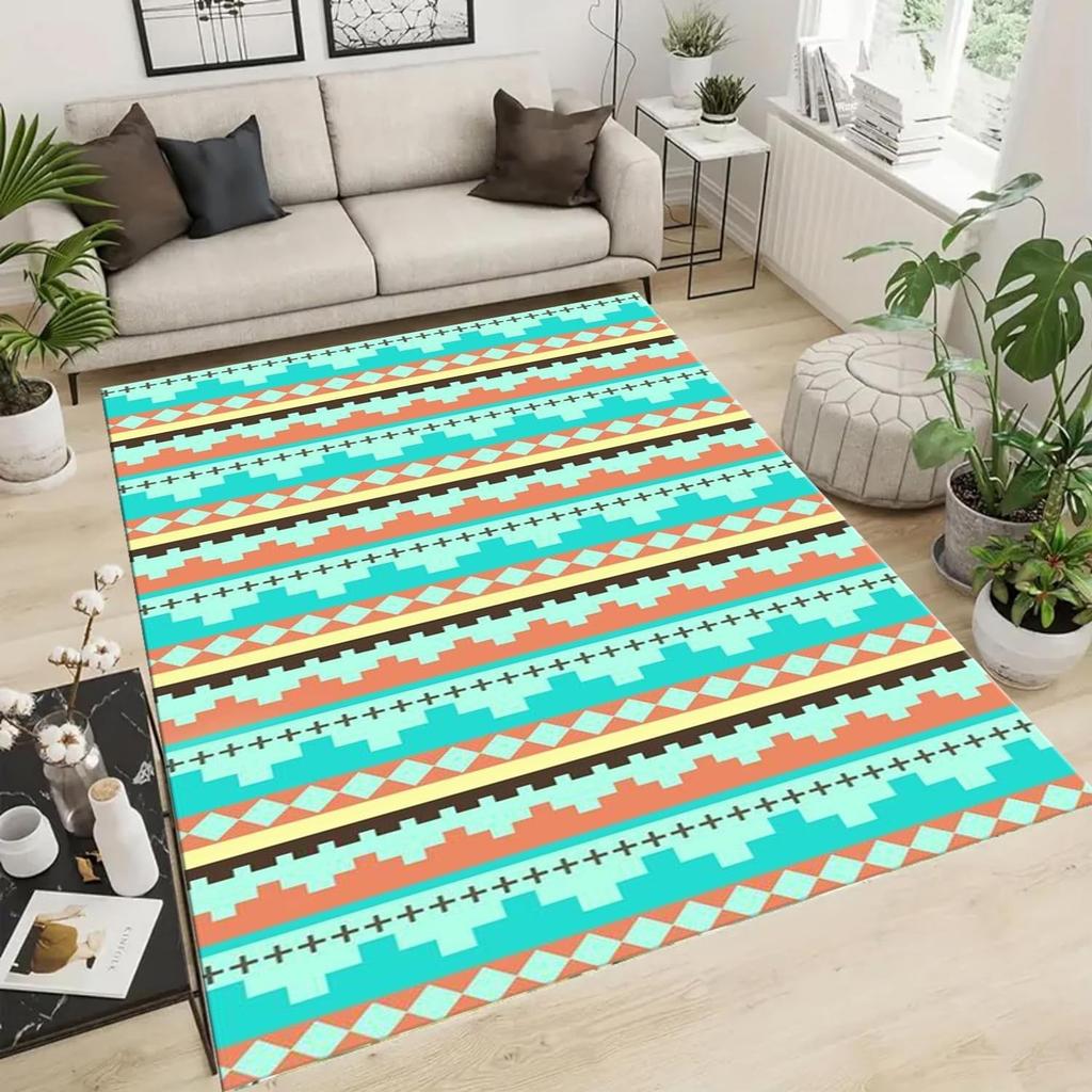 Moroccan Black and White Area Rug Moroccan Farmhouse Area Rug Soft Non-Skid Machine Washable Living Room Carpet