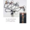 highstyle Japanese-Made Leather & Aluminum Carabiner Reel Key Holder (Black/Dark Brown) 110mm x 35mm