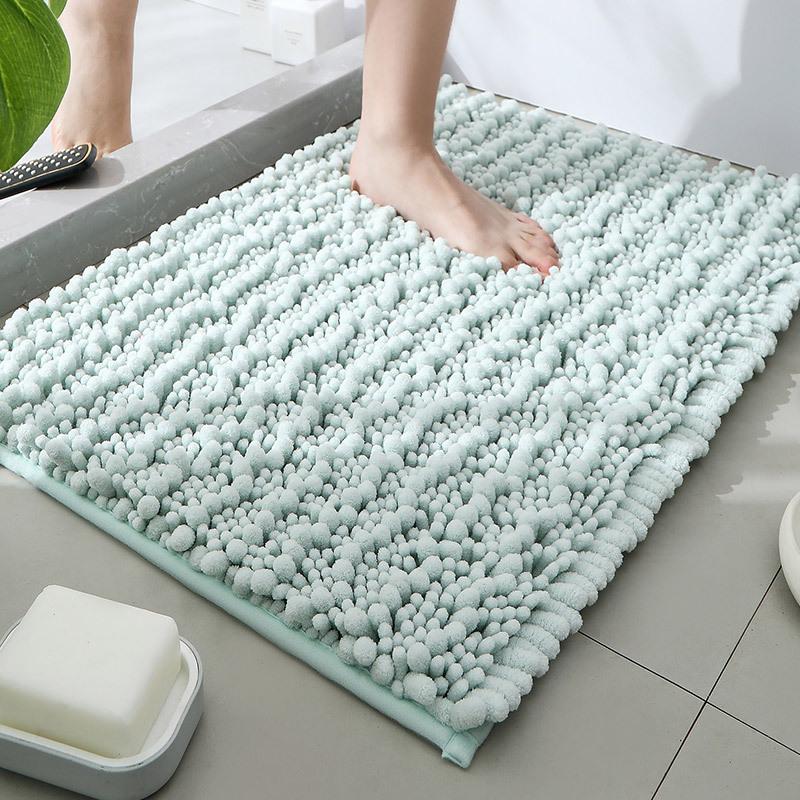 Coarse Chenille Bath Mat Entrance Mat Bathroom Water Absorbent Non-Slip Foot Mat Entryway Thickened Carpet