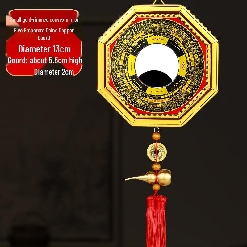 Gold Edge Compass Bagua Mirror for Door/Window Hanging