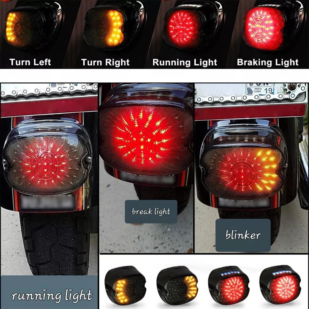 Motorcycle Led Tail Light Rear Brake Turn Signal Smoke Tail Lamp for Harley 60 LEDs Tail Light Motorcycle Touring Lay Down Style
