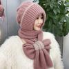 Two-tone Cross Scarf Hat [Pink]